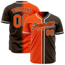 Load image into Gallery viewer, Custom Brown Orange-White Authentic Gradient Fashion Baseball Jersey
