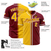 Load image into Gallery viewer, Custom Crimson Yellow-White Authentic Gradient Fashion Baseball Jersey