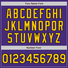Load image into Gallery viewer, Custom Purple Gold-Black Authentic Fade Fashion Baseball Jersey
