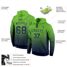 Load image into Gallery viewer, Custom Stitched Neon Green Navy Fade Fashion Sports Pullover Sweatshirt Hoodie