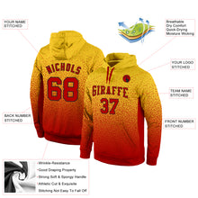 Load image into Gallery viewer, Custom Stitched Gold Red-Black Fade Fashion Sports Pullover Sweatshirt Hoodie