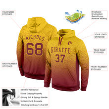 Load image into Gallery viewer, Custom Stitched Gold Burgundy Fade Fashion Sports Pullover Sweatshirt Hoodie