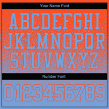 Load image into Gallery viewer, Custom Stitched Orange Light Blue Fade Fashion Sports Pullover Sweatshirt Hoodie