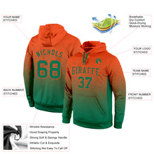 Load image into Gallery viewer, Custom Stitched Orange Kelly Green Fade Fashion Sports Pullover Sweatshirt Hoodie