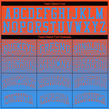 Load image into Gallery viewer, Custom Stitched Orange Powder Blue Fade Fashion Sports Pullover Sweatshirt Hoodie