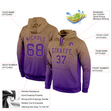 Load image into Gallery viewer, Custom Stitched Old Gold Purple Fade Fashion Sports Pullover Sweatshirt Hoodie