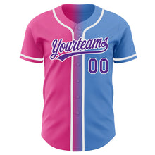 Load image into Gallery viewer, Custom Powder Blue Purple-Pink Authentic Gradient Fashion Baseball Jersey
