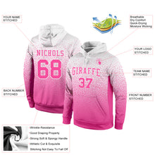 Load image into Gallery viewer, Custom Stitched White Pink Fade Fashion Sports Pullover Sweatshirt Hoodie