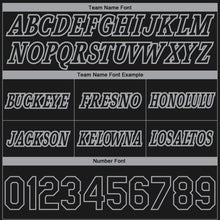 Load image into Gallery viewer, Custom Black Gray Pinstripe Fade Fashion Authentic Basketball Shorts