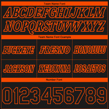 Load image into Gallery viewer, Custom Black Orange Pinstripe Fade Fashion Authentic Basketball Shorts