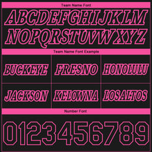 Load image into Gallery viewer, Custom Black Pink Pinstripe Fade Fashion Authentic Basketball Shorts