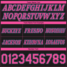 Load image into Gallery viewer, Custom Black Pink-Light Blue Pinstripe Fade Fashion Authentic Basketball Shorts