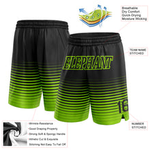 Load image into Gallery viewer, Custom Black Neon Green Pinstripe Fade Fashion Authentic Basketball Shorts