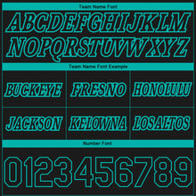 Load image into Gallery viewer, Custom Black Aqua Pinstripe Fade Fashion Authentic Basketball Shorts