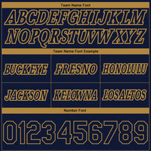 Load image into Gallery viewer, Custom Navy Old Gold Pinstripe Fade Fashion Authentic Basketball Shorts