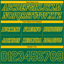 Load image into Gallery viewer, Custom Kelly Green Yellow Pinstripe Fade Fashion Authentic Basketball Shorts