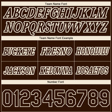 Load image into Gallery viewer, Custom Brown Cream Pinstripe Fade Fashion Authentic Basketball Shorts