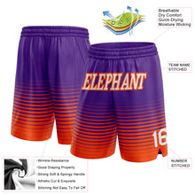 Load image into Gallery viewer, Custom Purple White-Orange Pinstripe Fade Fashion Authentic Basketball Shorts