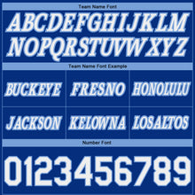 Load image into Gallery viewer, Custom Royal White-Light Blue Pinstripe Fade Fashion Authentic Basketball Shorts