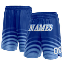 Load image into Gallery viewer, Custom Royal White-Light Blue Pinstripe Fade Fashion Authentic Basketball Shorts
