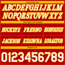 Load image into Gallery viewer, Custom Red White-Gold Pinstripe Fade Fashion Authentic Basketball Shorts