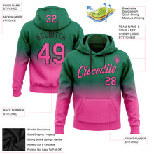 Load image into Gallery viewer, Custom Stitched Kelly Green Pink-Black Fade Fashion Sports Pullover Sweatshirt Hoodie