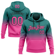 Load image into Gallery viewer, Custom Stitched Teal Pink-Black Fade Fashion Sports Pullover Sweatshirt Hoodie