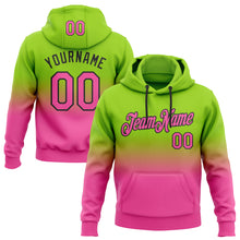 Load image into Gallery viewer, Custom Stitched Neon Green Pink-Black Fade Fashion Sports Pullover Sweatshirt Hoodie
