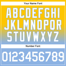 Load image into Gallery viewer, Custom Stitched Yellow White-Light Blue Fade Fashion Sports Pullover Sweatshirt Hoodie