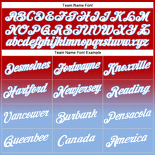 Load image into Gallery viewer, Custom Stitched Red White-Light Blue Fade Fashion Sports Pullover Sweatshirt Hoodie