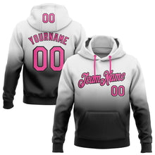 Load image into Gallery viewer, Custom Stitched White Pink-Black Fade Fashion Sports Pullover Sweatshirt Hoodie