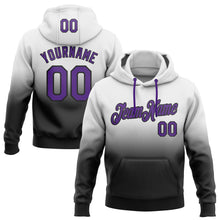 Load image into Gallery viewer, Custom Stitched White Purple-Black Fade Fashion Sports Pullover Sweatshirt Hoodie