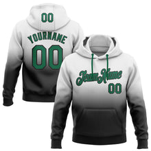 Load image into Gallery viewer, Custom Stitched White Kelly Green-Black Fade Fashion Sports Pullover Sweatshirt Hoodie