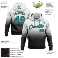 Load image into Gallery viewer, Custom Stitched White Teal-Black Fade Fashion Sports Pullover Sweatshirt Hoodie