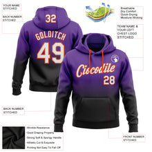Load image into Gallery viewer, Custom Stitched Purple White Black-Orange Fade Fashion Sports Pullover Sweatshirt Hoodie