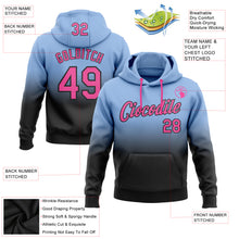 Load image into Gallery viewer, Custom Stitched Light Blue Pink-Black Fade Fashion Sports Pullover Sweatshirt Hoodie