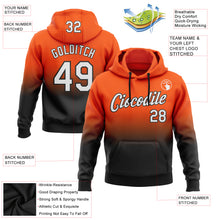 Load image into Gallery viewer, Custom Stitched Orange White-Black Fade Fashion Sports Pullover Sweatshirt Hoodie