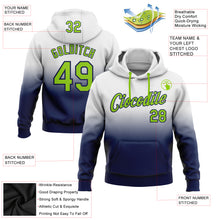 Load image into Gallery viewer, Custom Stitched White Neon Green-Navy Fade Fashion Sports Pullover Sweatshirt Hoodie