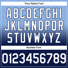 Load image into Gallery viewer, Custom Stitched Light Blue White-Navy Fade Fashion Sports Pullover Sweatshirt Hoodie