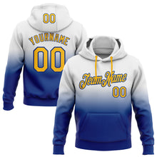 Load image into Gallery viewer, Custom Stitched White Gold-Royal Fade Fashion Sports Pullover Sweatshirt Hoodie