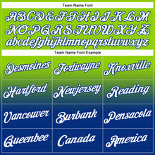 Load image into Gallery viewer, Custom Stitched Neon Green White-Royal Fade Fashion Sports Pullover Sweatshirt Hoodie