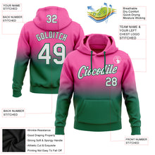 Load image into Gallery viewer, Custom Stitched Pink White-Kelly Green Fade Fashion Sports Pullover Sweatshirt Hoodie