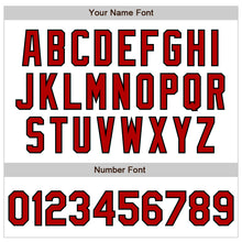 Load image into Gallery viewer, Custom White Pinstripe Red-Black Authentic Fade Fashion Baseball Jersey