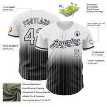 Load image into Gallery viewer, Custom White Pinstripe Silver-Black Authentic Fade Fashion Baseball Jersey