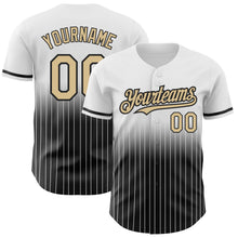 Load image into Gallery viewer, Custom White Pinstripe Vegas Gold-Black Authentic Fade Fashion Baseball Jersey