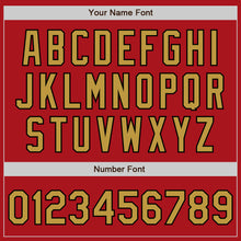 Load image into Gallery viewer, Custom Red Pinstripe Old Gold-Black Authentic Fade Fashion Baseball Jersey