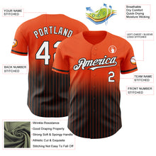 Load image into Gallery viewer, Custom Orange Pinstripe White-Black Authentic Fade Fashion Baseball Jersey