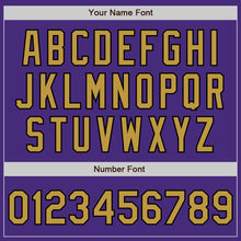 Load image into Gallery viewer, Custom Purple Pinstripe Old Gold-Black Authentic Fade Fashion Baseball Jersey