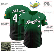 Load image into Gallery viewer, Custom Kelly Green Pinstripe White-Black Authentic Fade Fashion Baseball Jersey