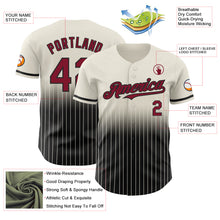 Load image into Gallery viewer, Custom Cream Pinstripe Crimson-Black Authentic Fade Fashion Baseball Jersey